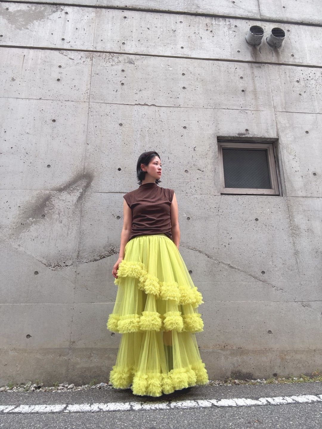 three-tiered Tulle  maxi skirt