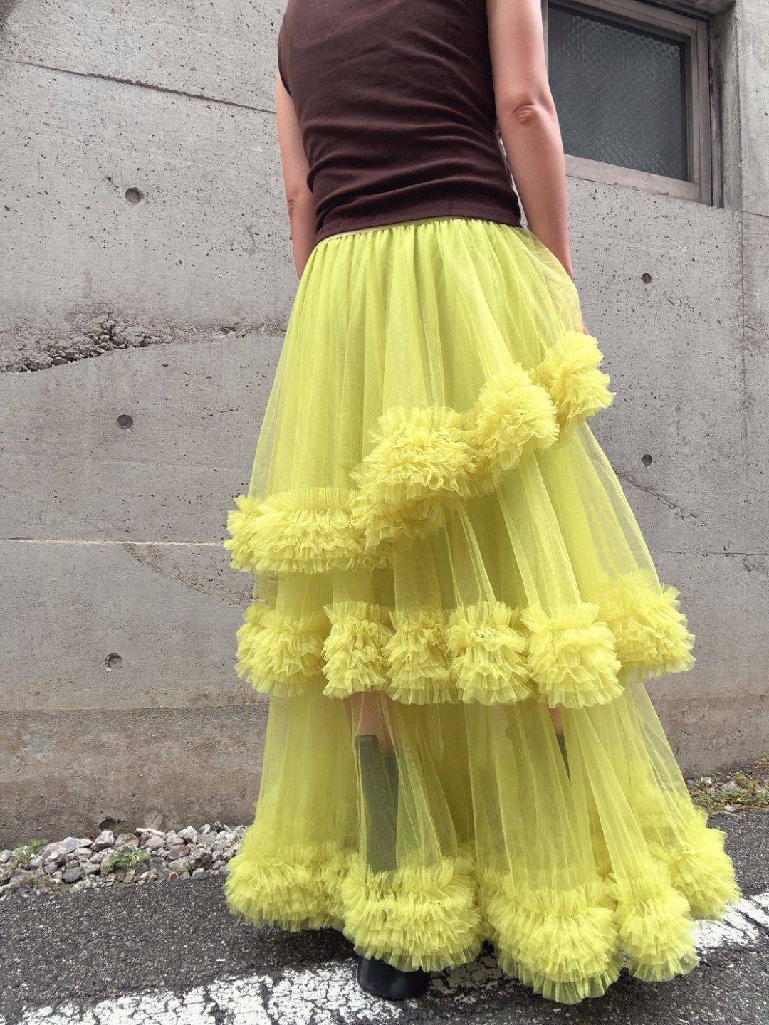 three-tiered Tulle  maxi skirt