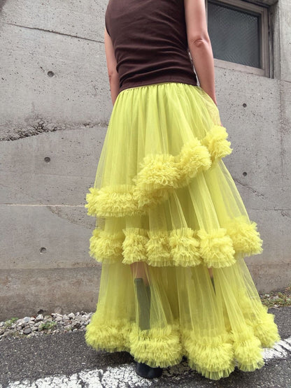 three-tiered Tulle  maxi skirt