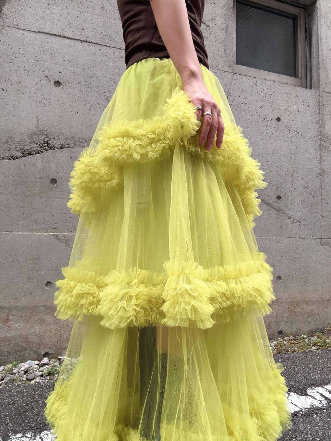 three-tiered Tulle  maxi skirt