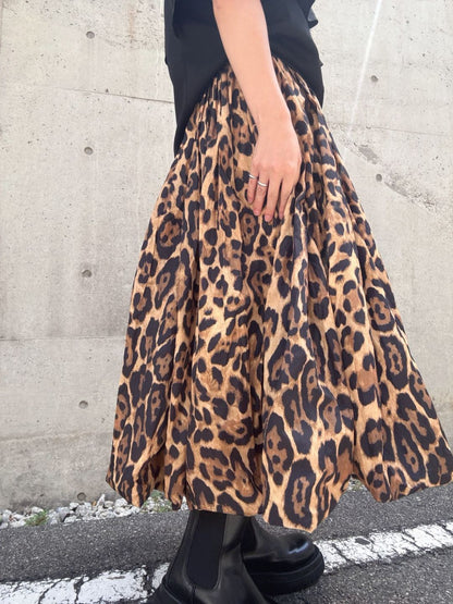 leopard volume skirt