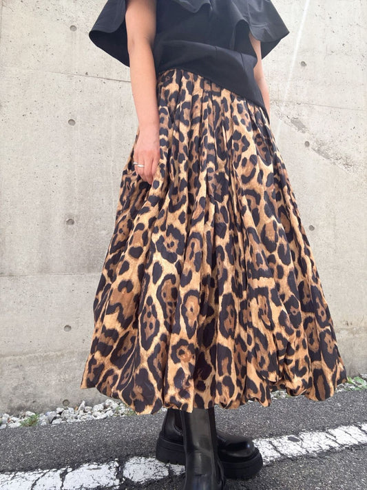 leopard volume skirt