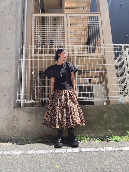 leopard volume skirt