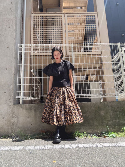 leopard volume skirt