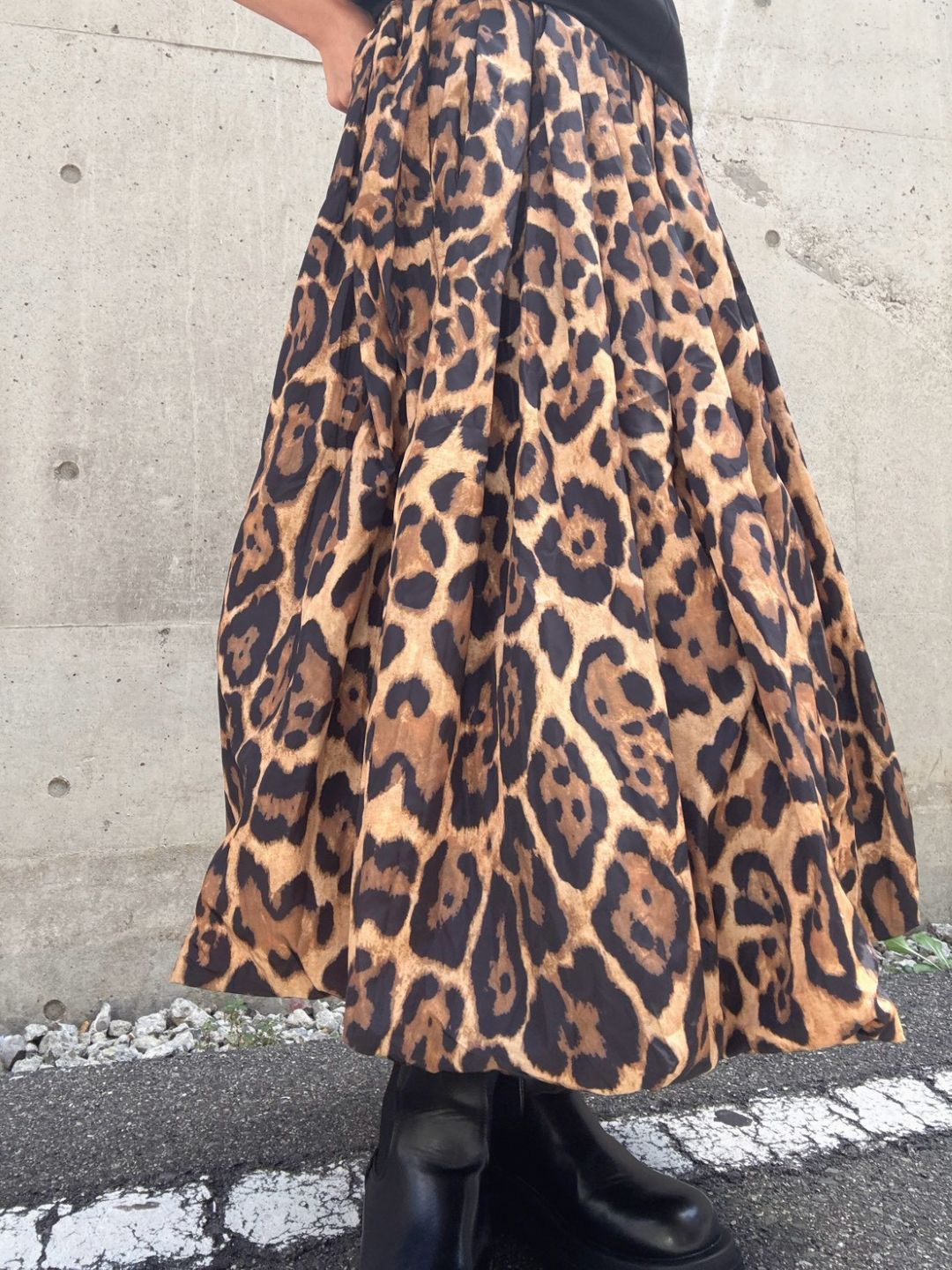 leopard volume skirt