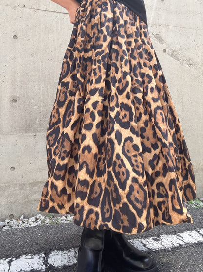 leopard volume skirt