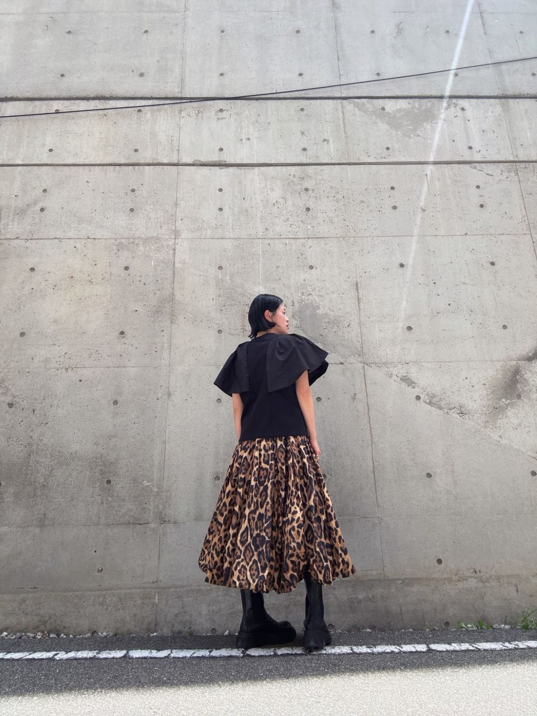 leopard volume skirt