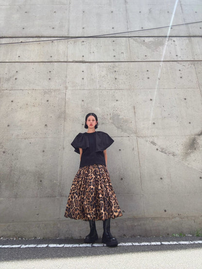 leopard volume skirt