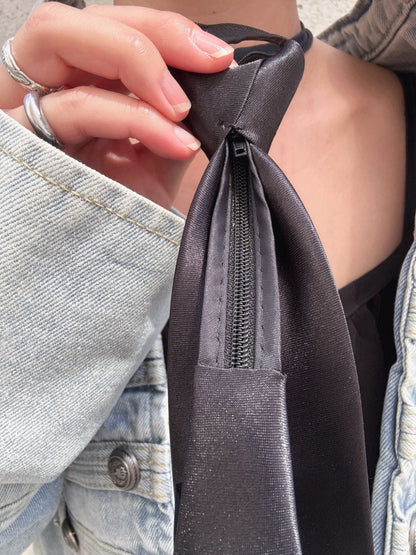 simple black necktie