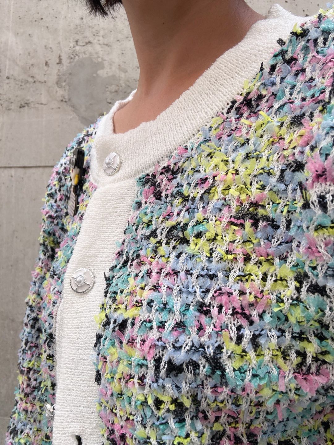 mix tweed knit cardigan
