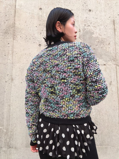 mix tweed knit cardigan
