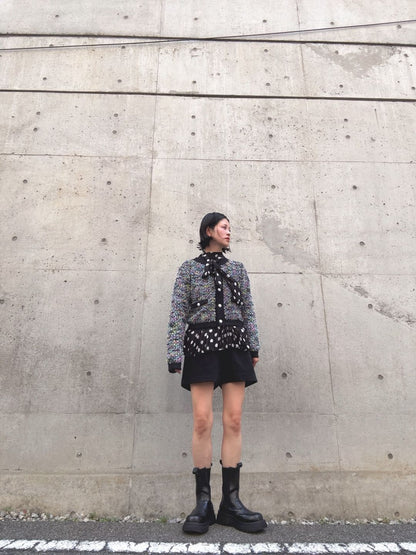 mix tweed knit cardigan