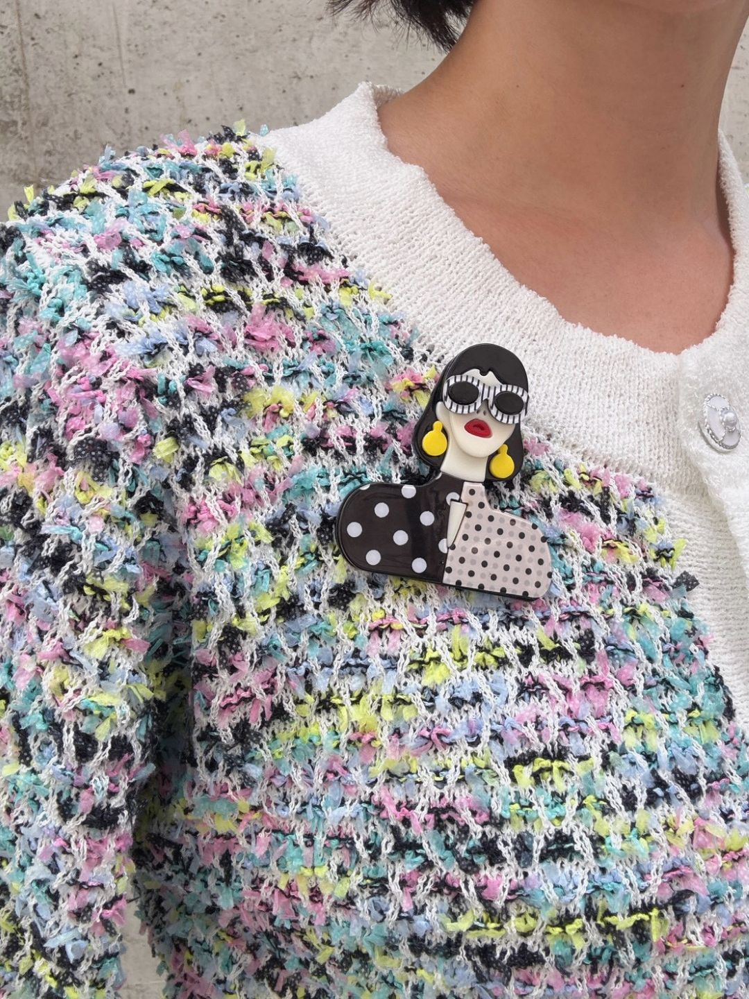 mix tweed knit cardigan