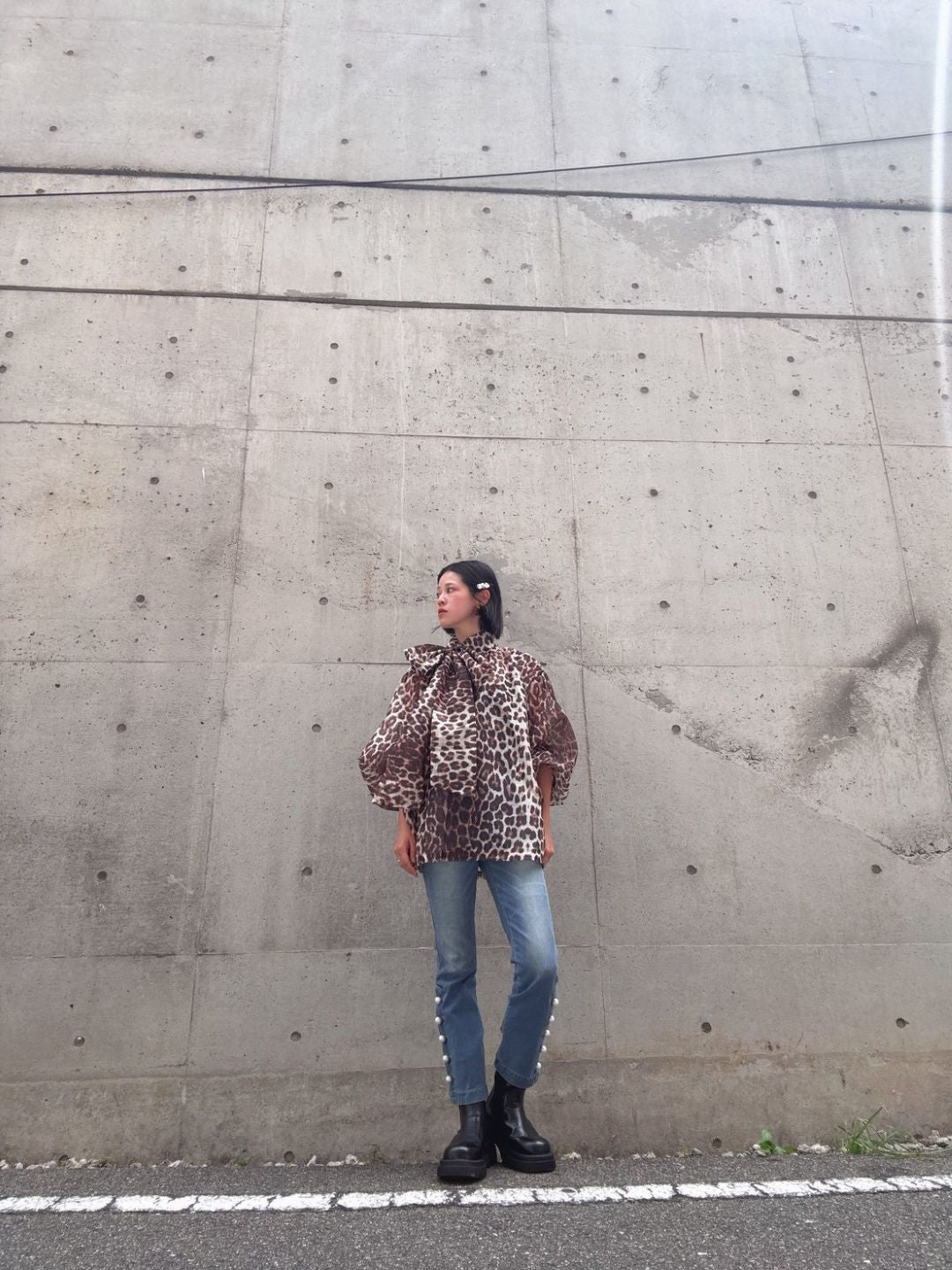 reopa-do volume sleeve blouse