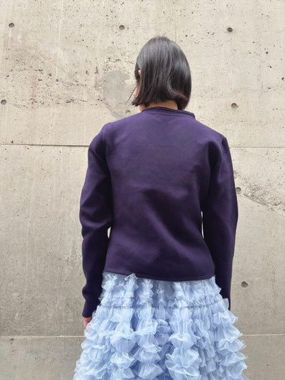 gold button knit jacket