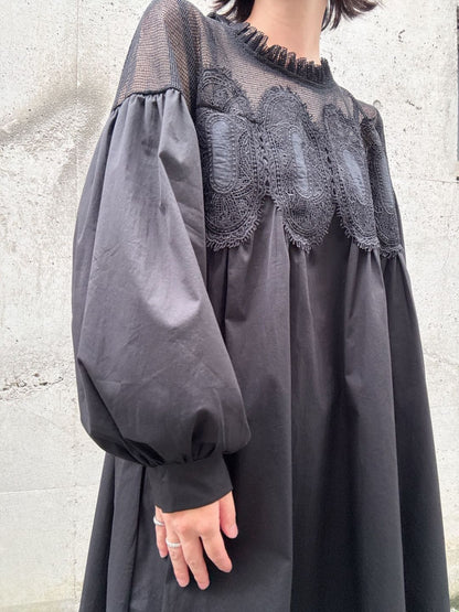meshlace flaregather one-piece