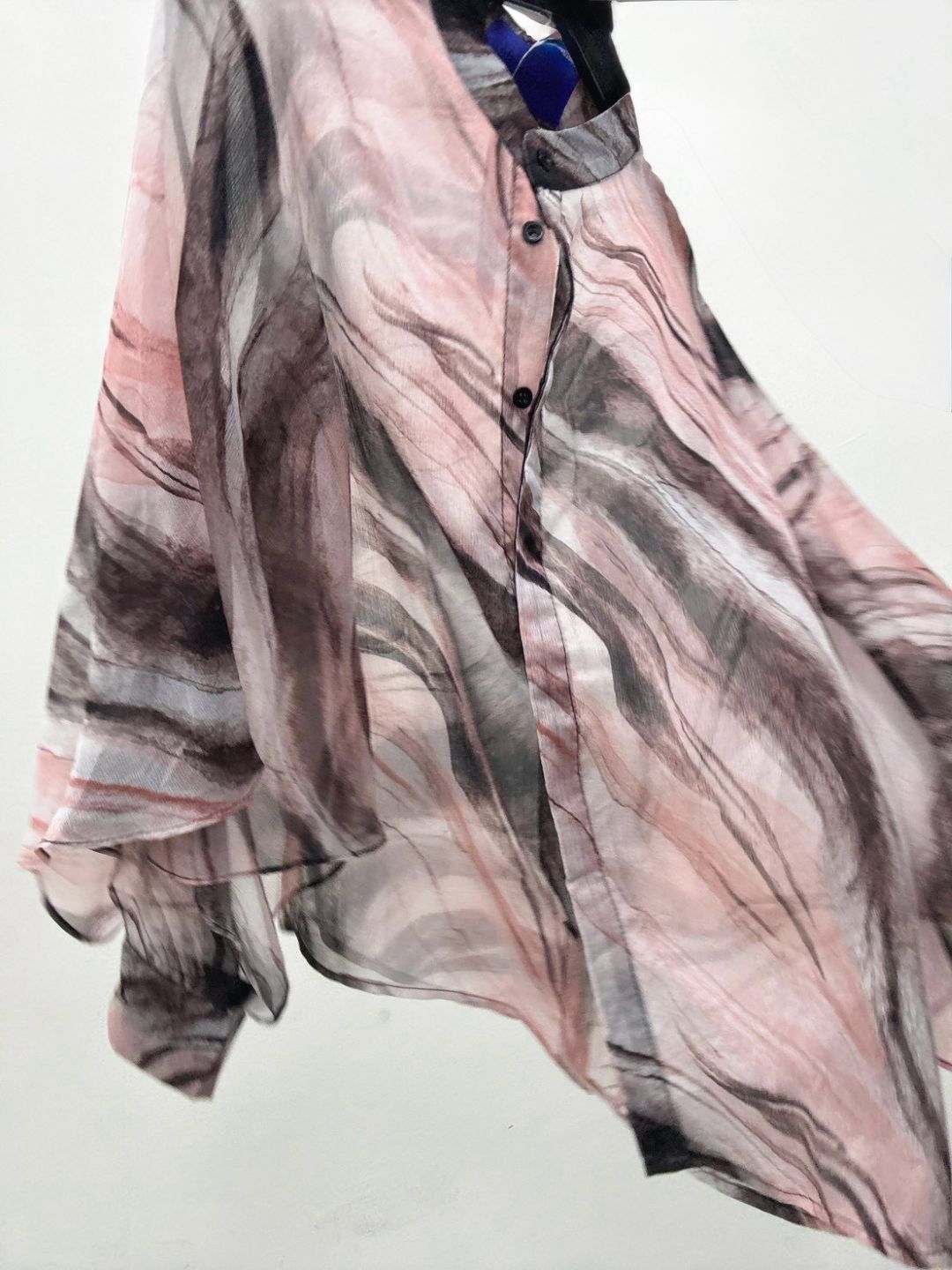 art print sheer shirt