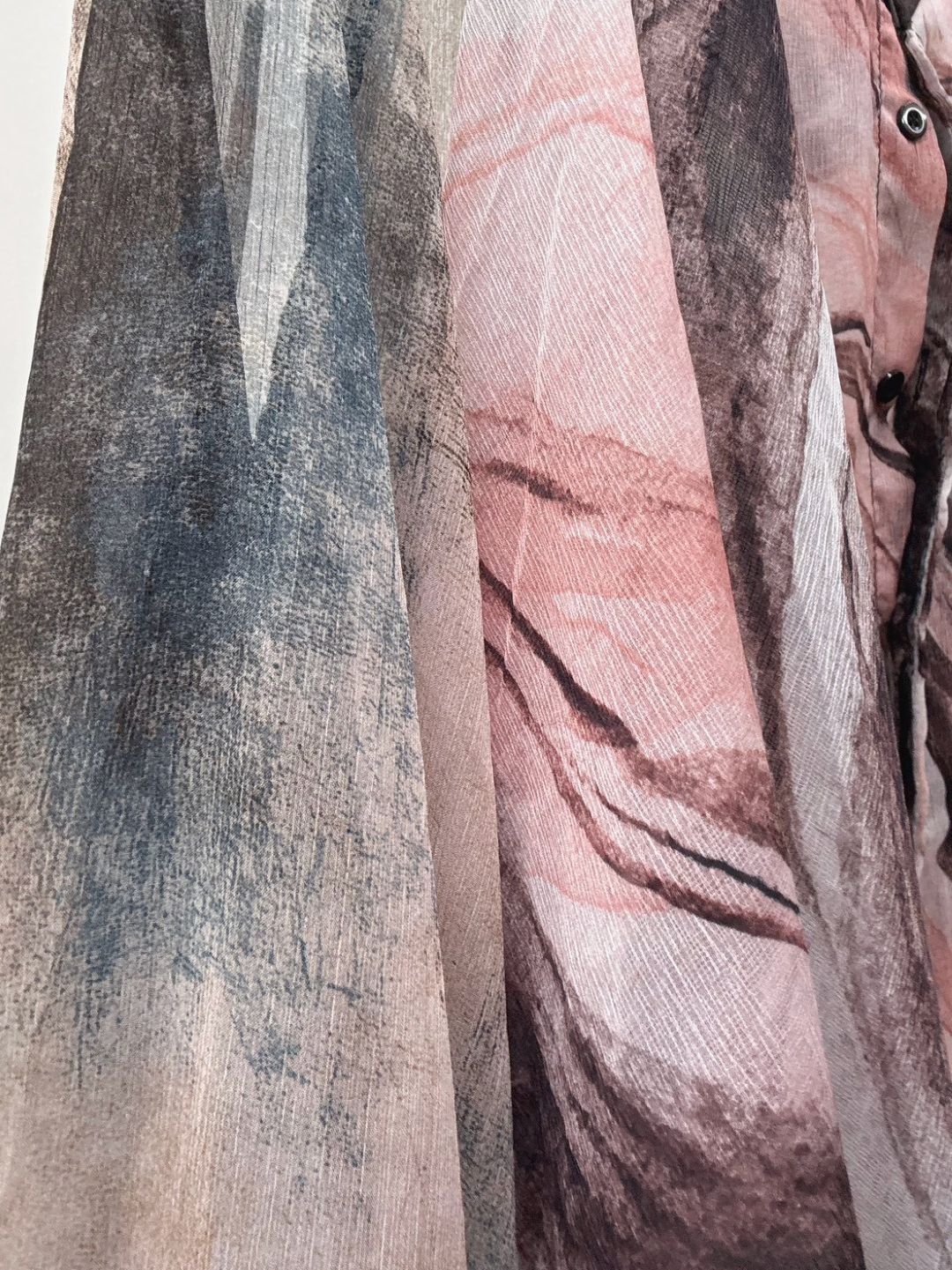 art print sheer shirt