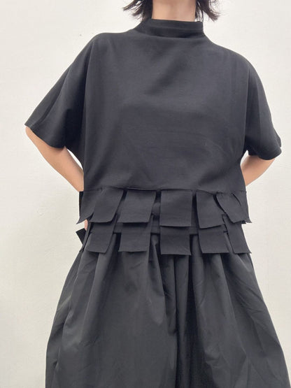 tab detail highneck Tshirt