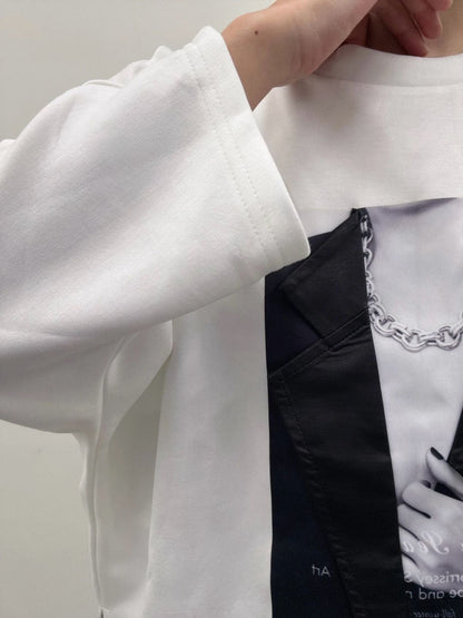 jacket print dolmanT