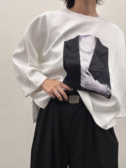 jacket print dolmanT
