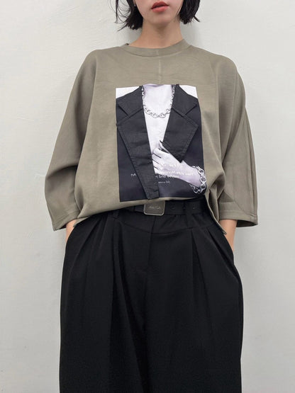 jacket print dolmanT