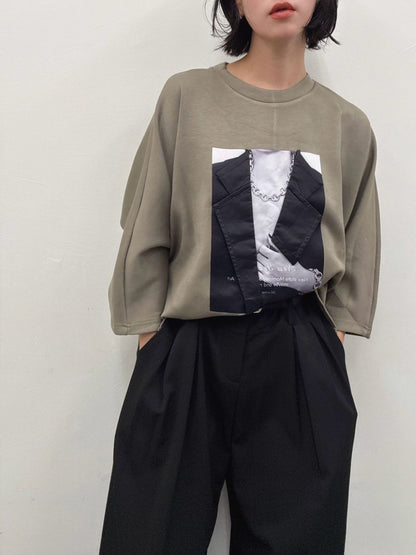 jacket print dolmanT