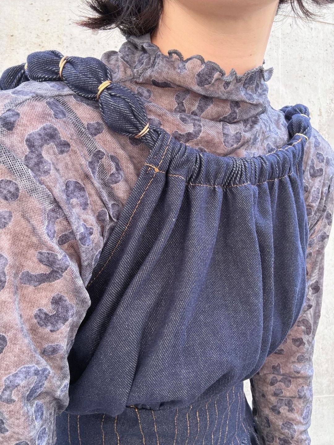 Denim flare maxi dress