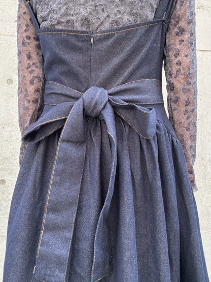 Denim flare maxi dress