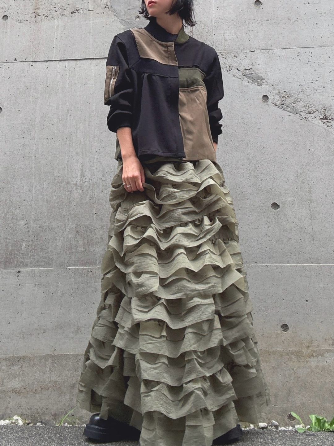 3D frill volume skirt