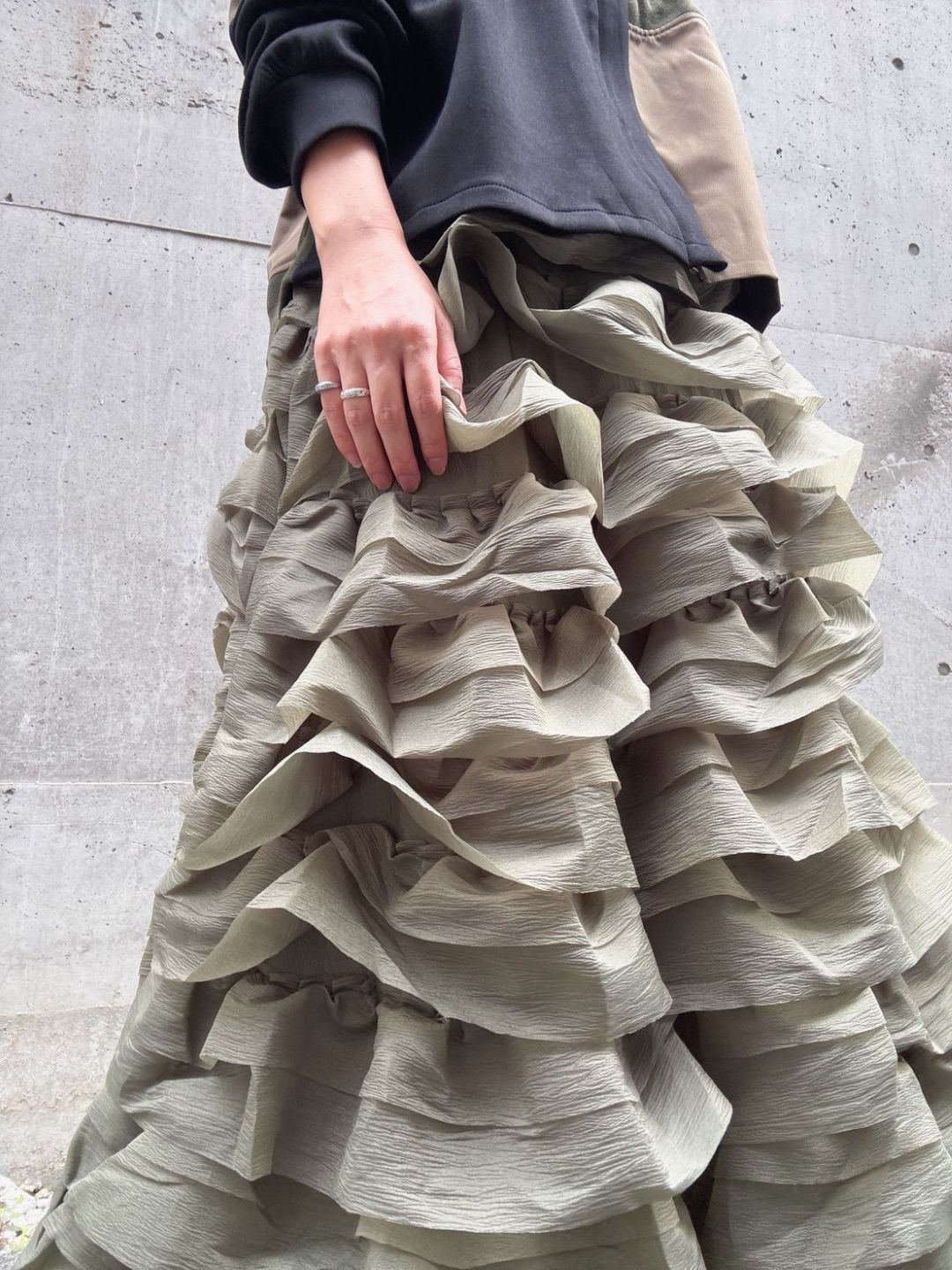 3D frill volume skirt