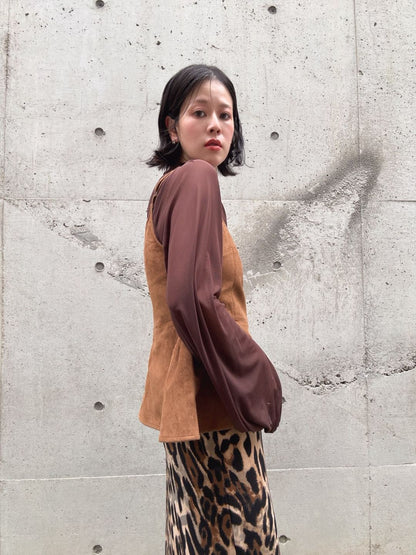 peplum suede cami