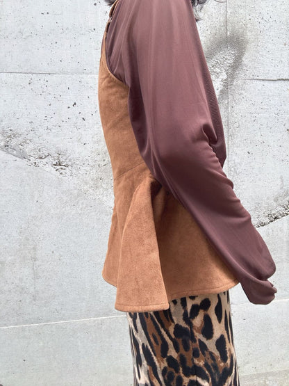 peplum suede cami