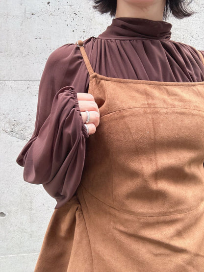 peplum suede cami