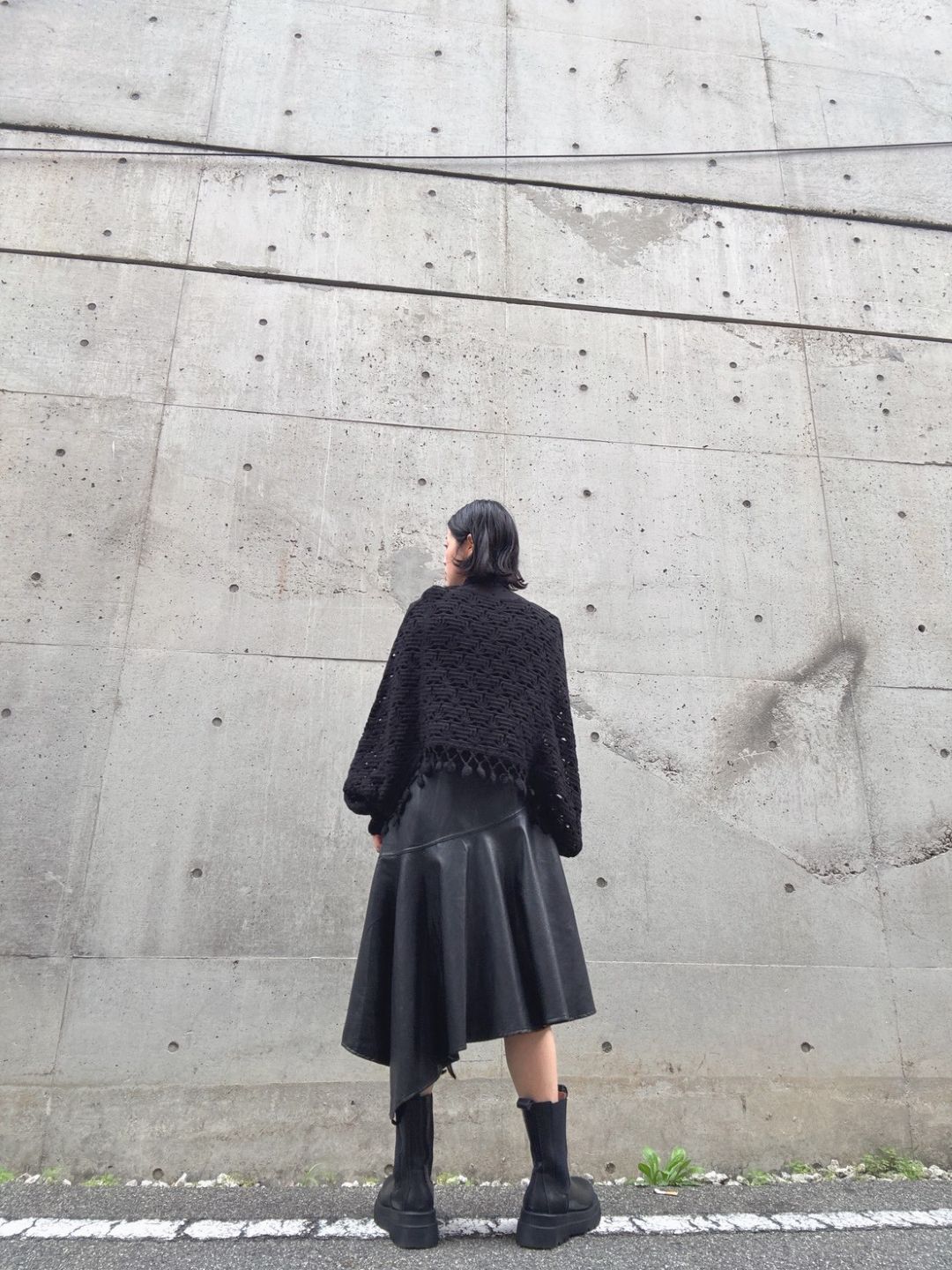 crochet fringe volume sleeve knit
