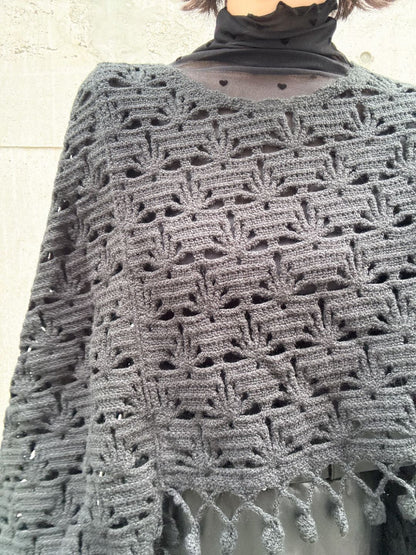 crochet fringe volume sleeve knit