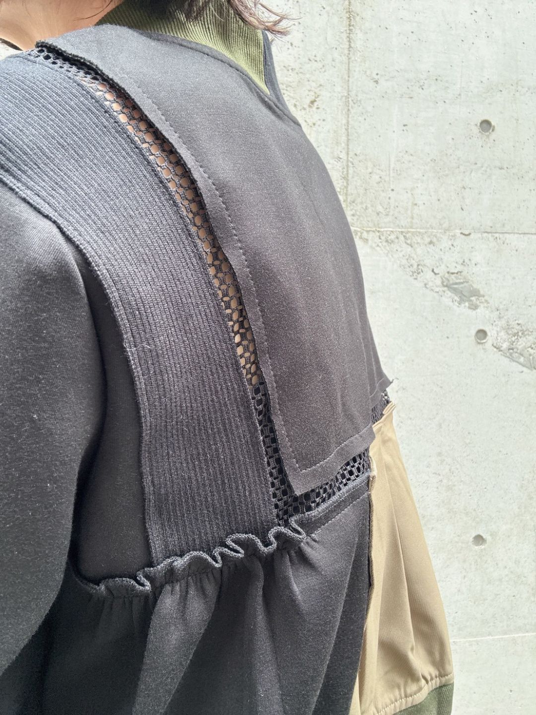 patchwork military zip blouson