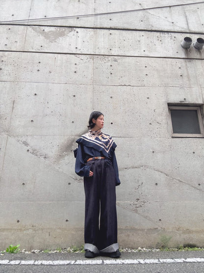 scarf pleats blouse