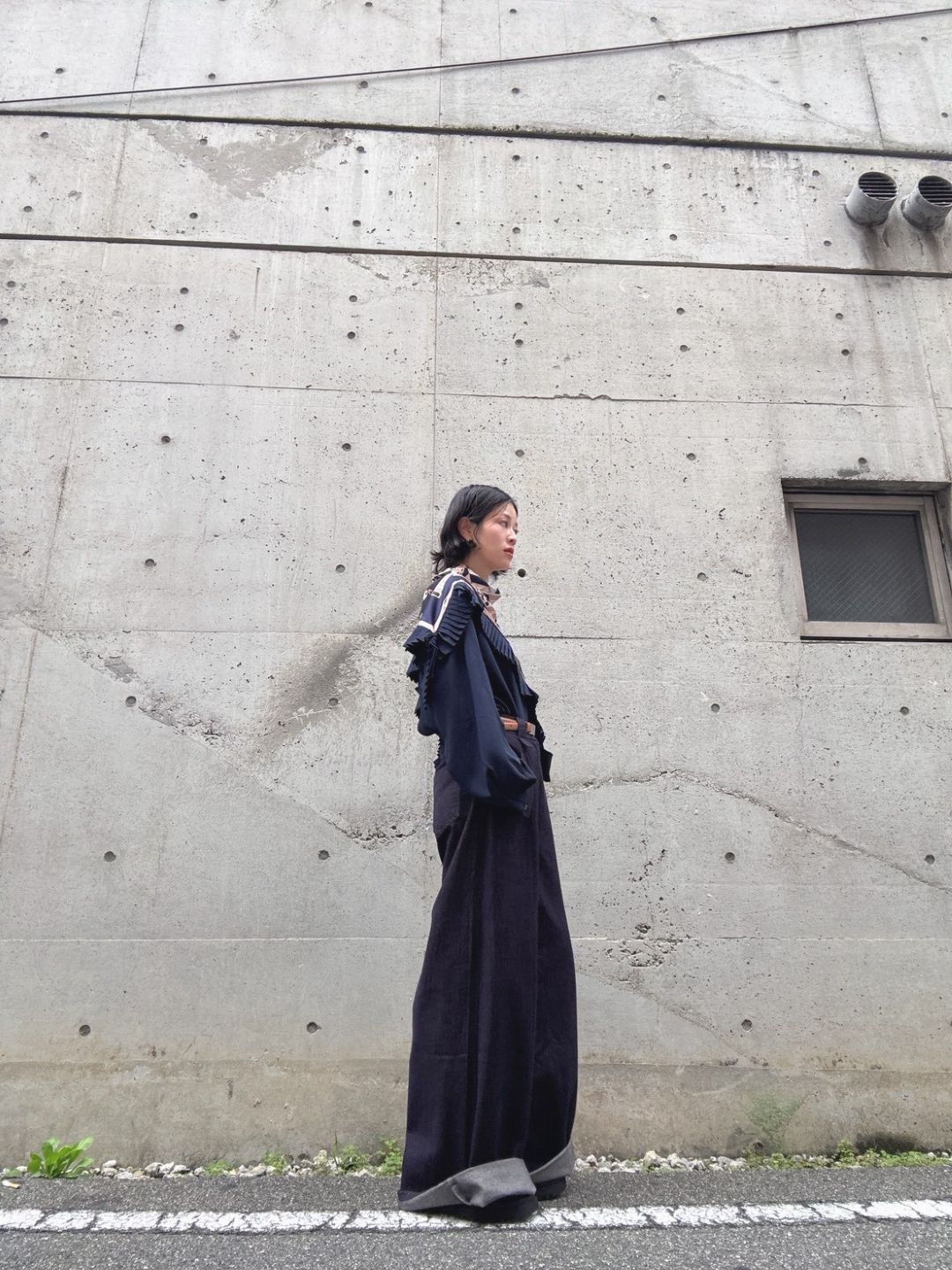 scarf pleats blouse