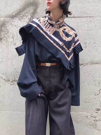 scarf pleats blouse