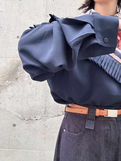 scarf pleats blouse