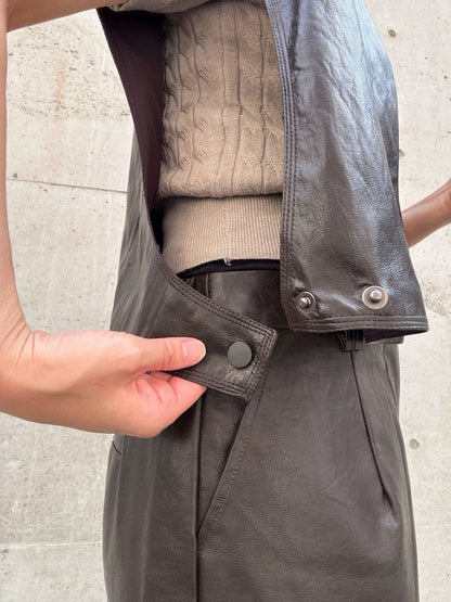 Faux leather short vest