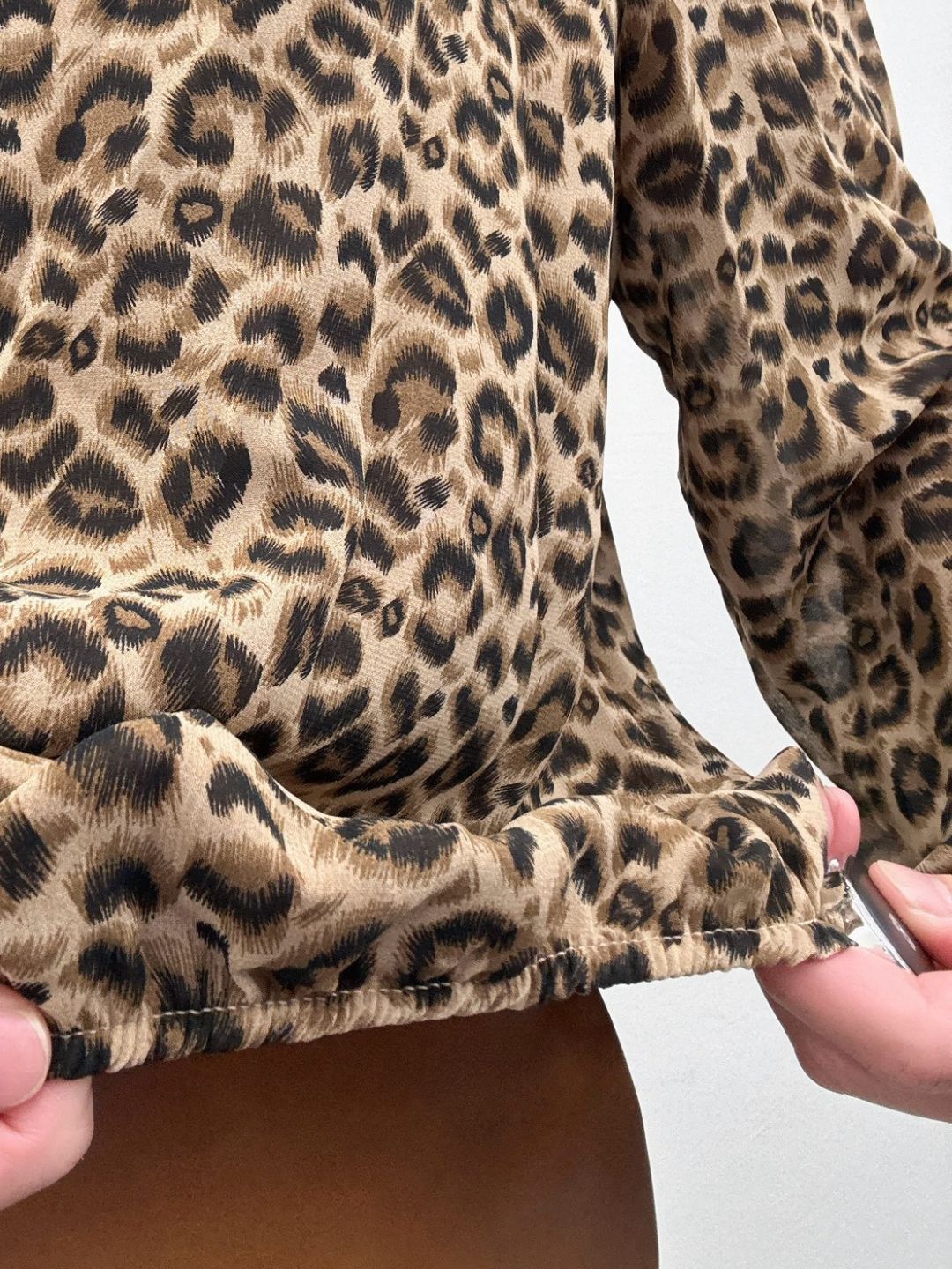 leopard off-shoulder blouse