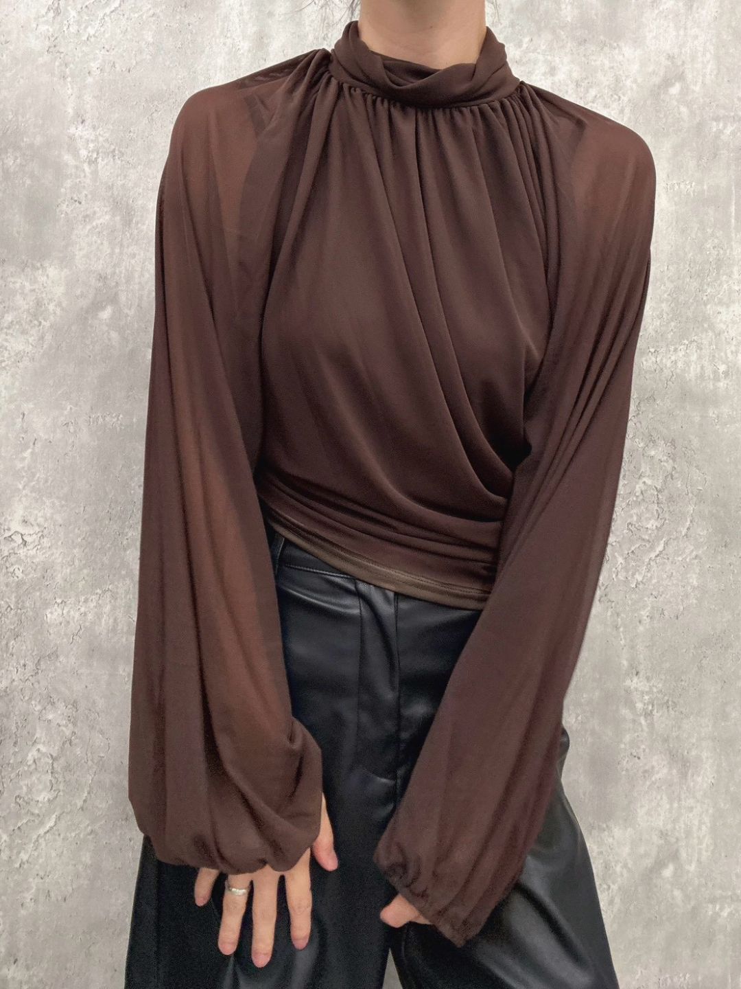 drapehigh neck blouse