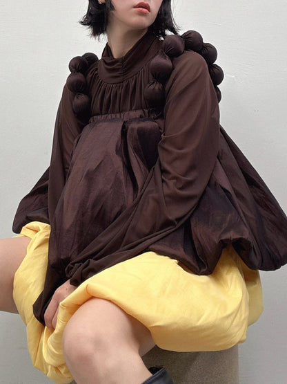 drapehigh neck blouse