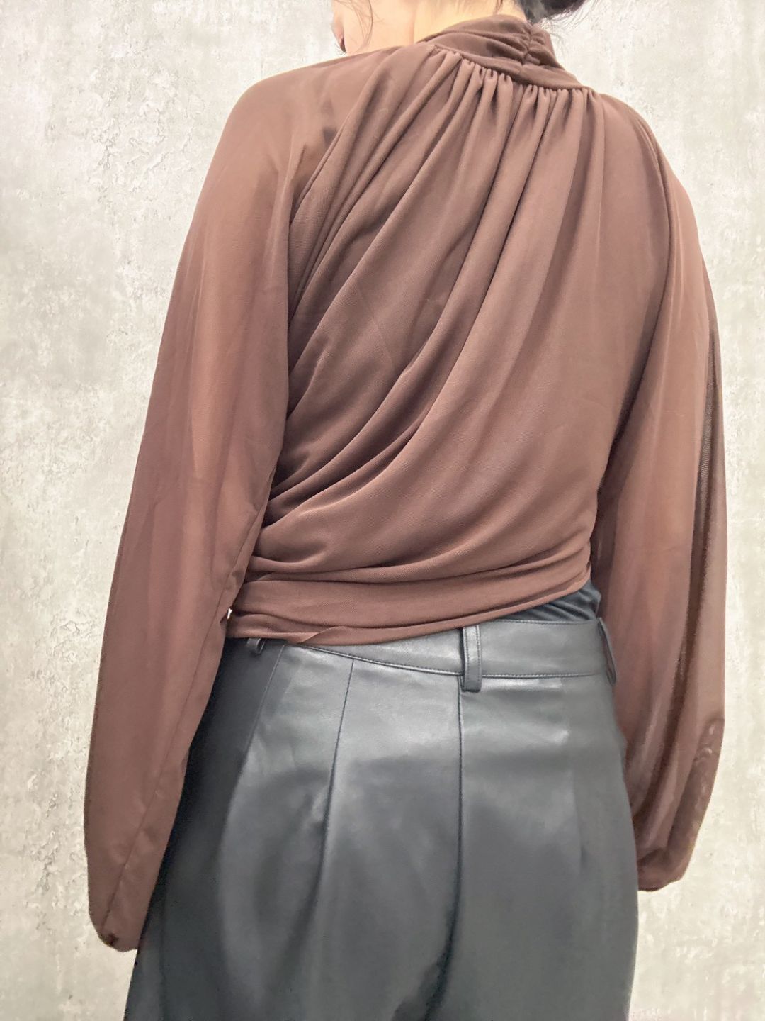 drapehigh neck blouse