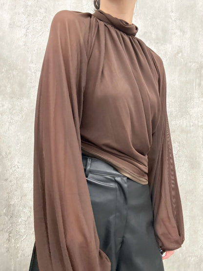 drapehigh neck blouse