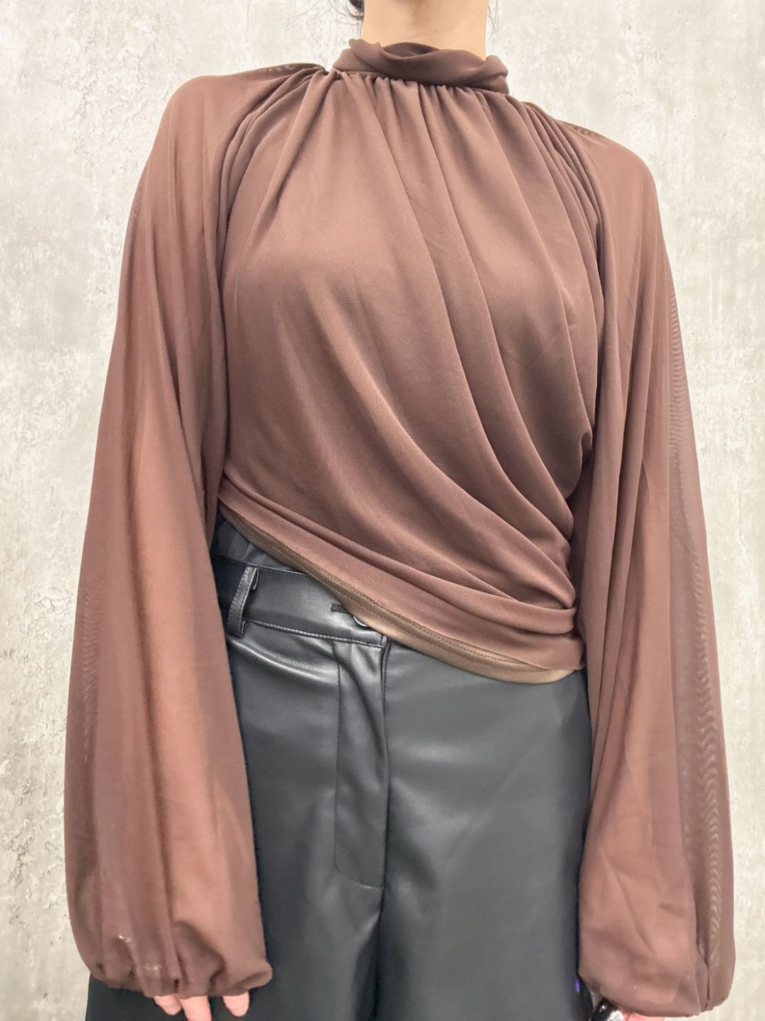 drapehigh neck blouse