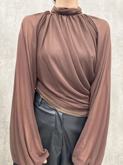 drapehigh neck blouse