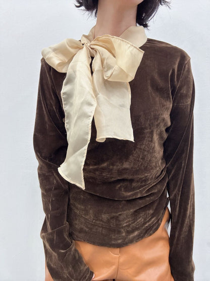 velour ribbon tops